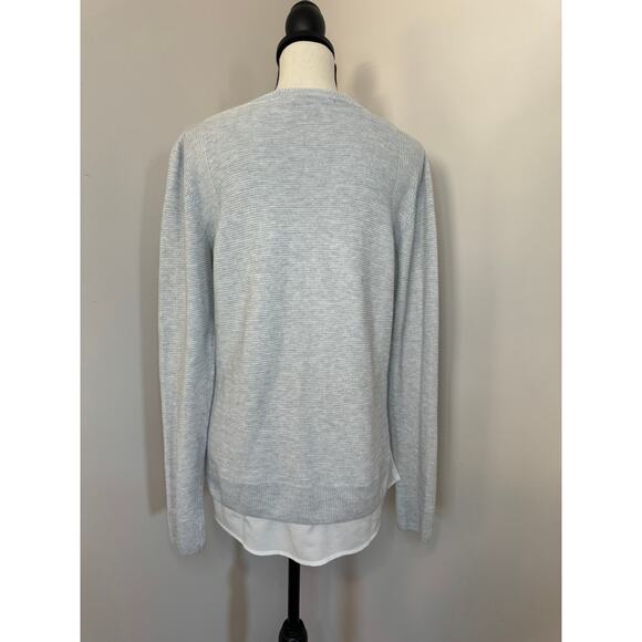 Hilary Radley Soft Knit Women's M Gray Round Neck Layered 2fer Sweater - Picture 5 of 6